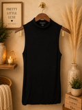 Halogen Nordstrom Sleeveless Mock Neck Knit Top in Black XS