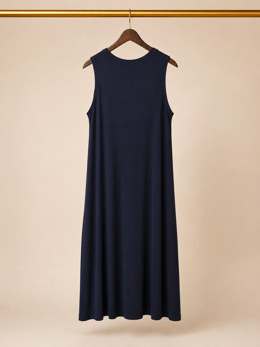 No Boundaries Sleeveless Pocket Tank Midi Dress - Deep Navy Blue (XL)