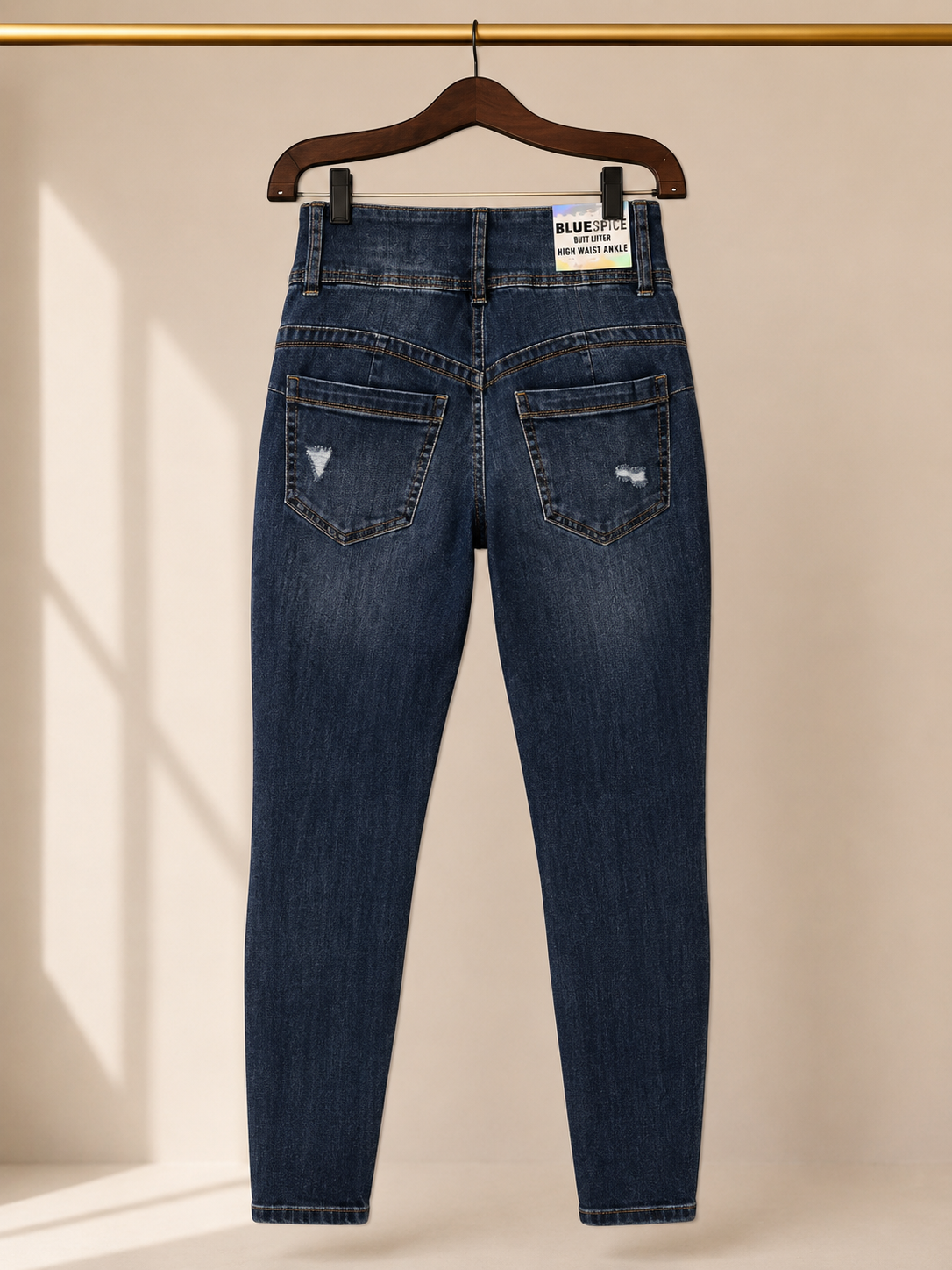 Blue Spice NWT Butt-Lifter 3-Button High-Waist Skinny Jeans - Dark Wash (1)
