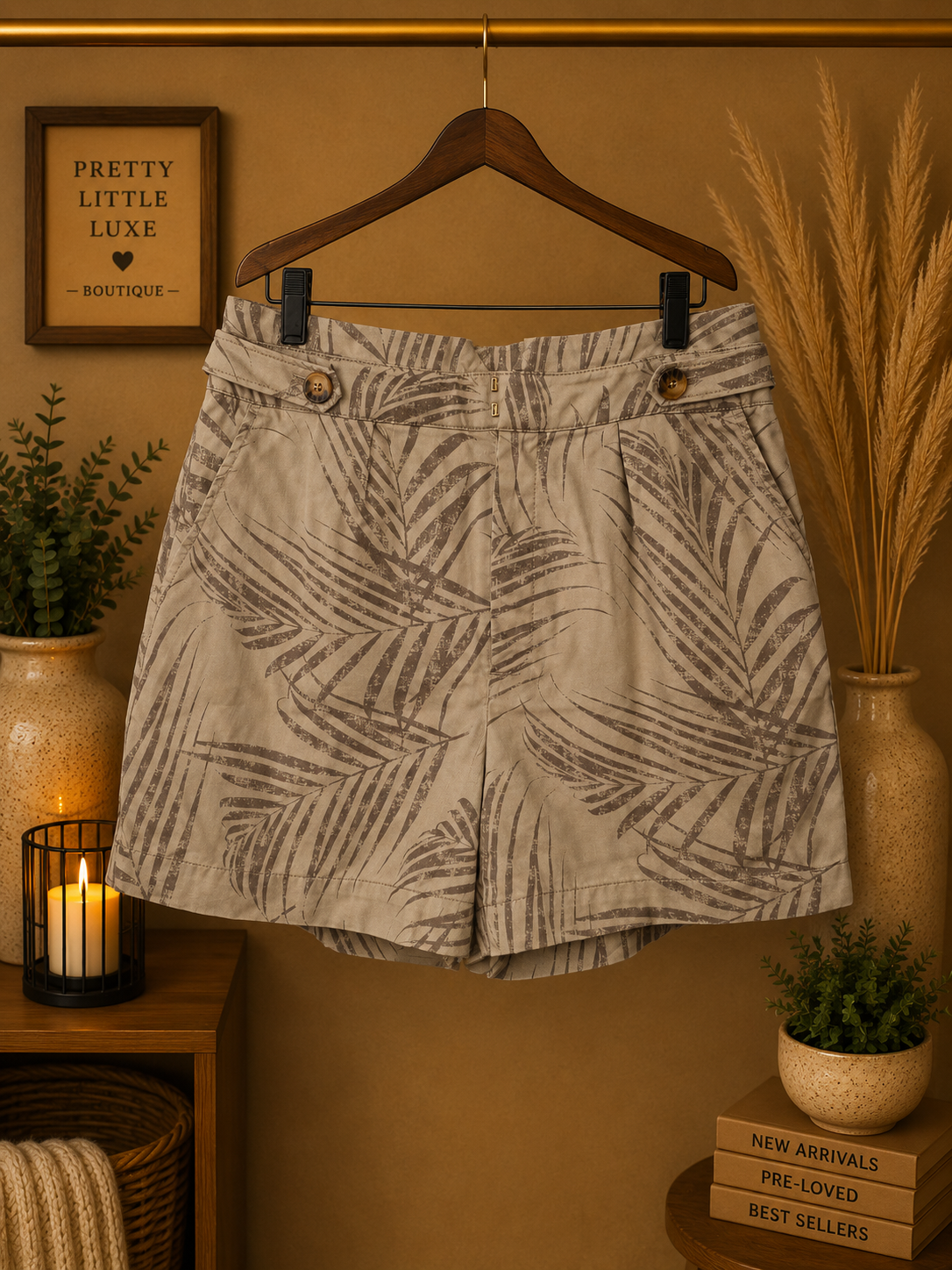 White House Black Market Palm Print Resort Shorts - Size 10