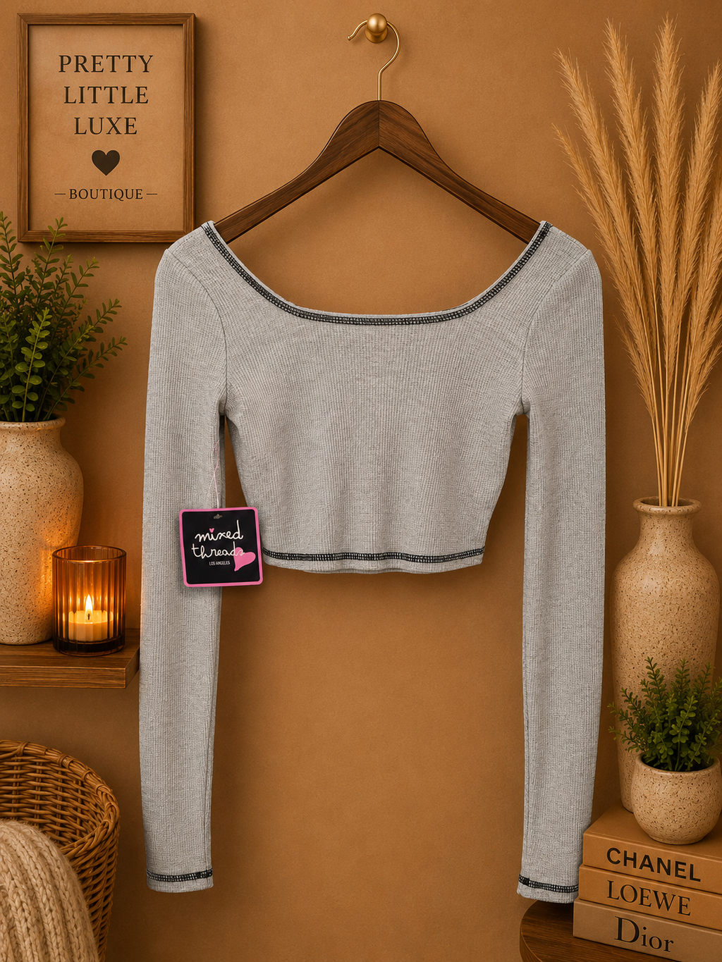 Mixed Threads Women's Grey Crop-top XS