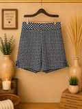 Ingredients Gingham High Waisted A-Line Shorts Black White Bow Accents -Size 8