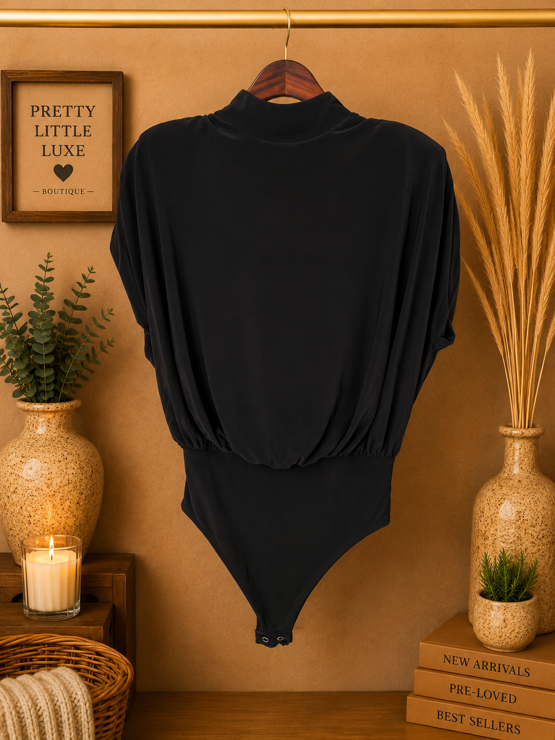 Express NWOT Black Mock Neck Deep V Choker Cutout Bodysuit -Size XS