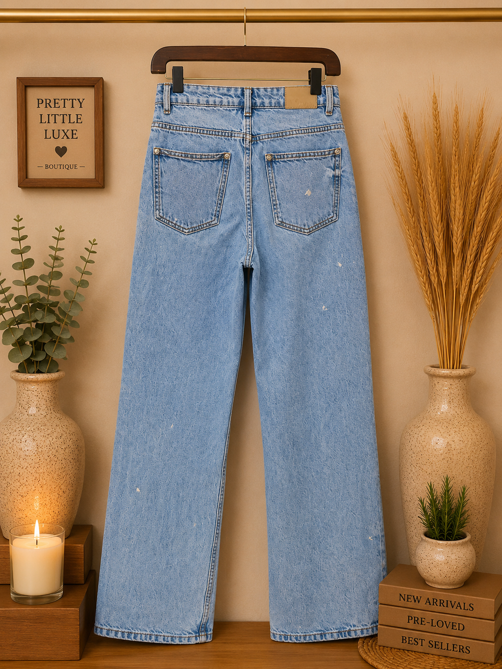 Zara High-Rise Wide-Leg Distressed Jeans - Light Indigo Wash (2)