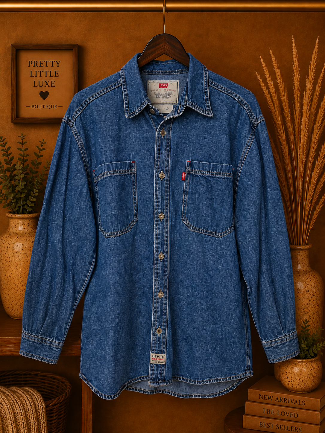 Vintage Levi’s Red Tab Denim Long Sleeve Button Down Shirt Large