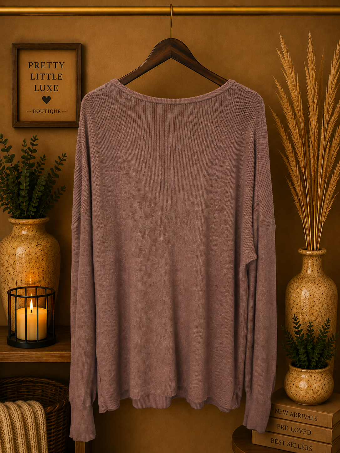 Premise Terracotta Knit Sweater Oversized Slouchy Long Sleeve Top- Size XL