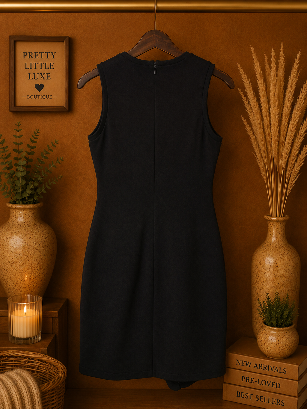 Olivia Grey Black Sleeveless Asymmetrical Wrap Dress - Size XS