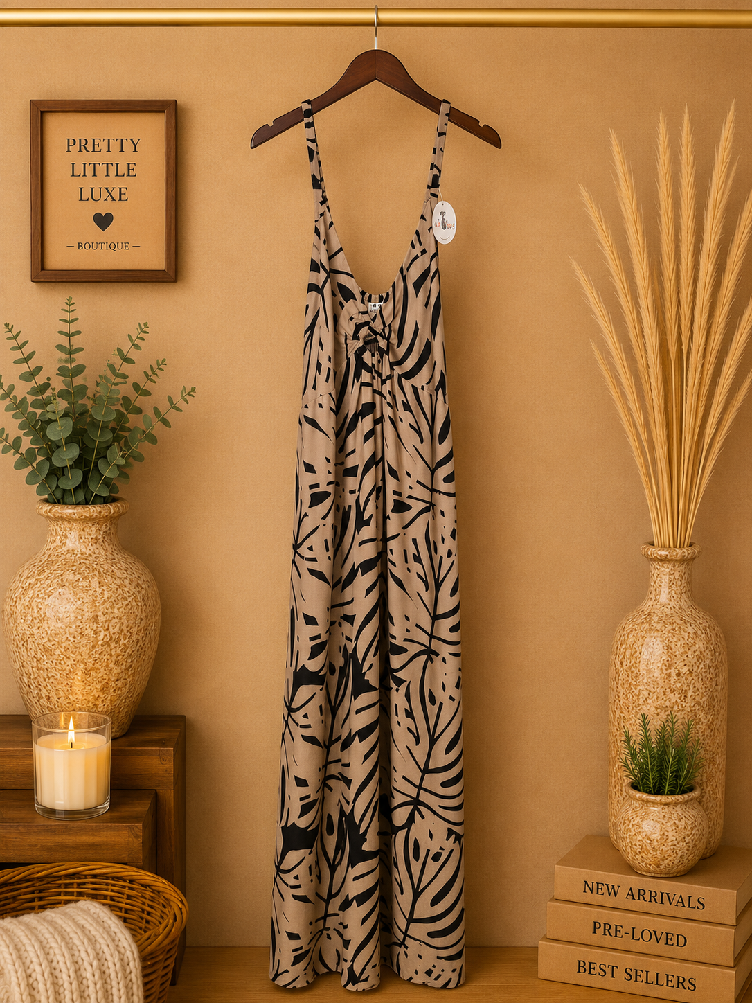 Island Planet Miami Beach NWT Monstera Leaf Botanical Maxi Sundress - Resort Wear- size 2