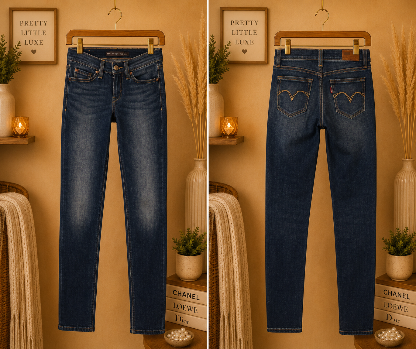 Levis Demi Curve Low Rise Skinny Jeans Medium Wash Blue 0 24