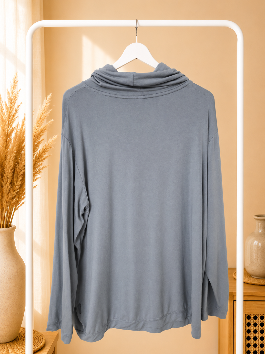 Emirates Grey Cowl Neck Drawstring Kangaroo Pocket Hoodie S/M