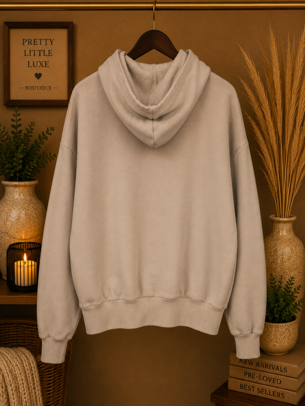 Pacsun Women's Grey and Tan Hoodie- Small