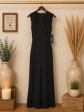 Lulus Glamorous Dedication Black Square Neck Wide Leg Jumpsuit - NWT XS