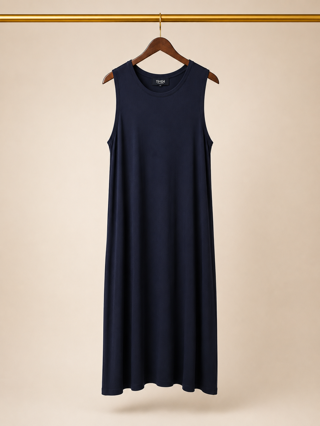 No Boundaries Sleeveless Pocket Tank Midi Dress - Deep Navy Blue (XL)