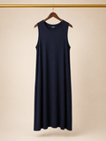 No Boundaries Sleeveless Pocket Tank Midi Dress - Deep Navy Blue (XL)