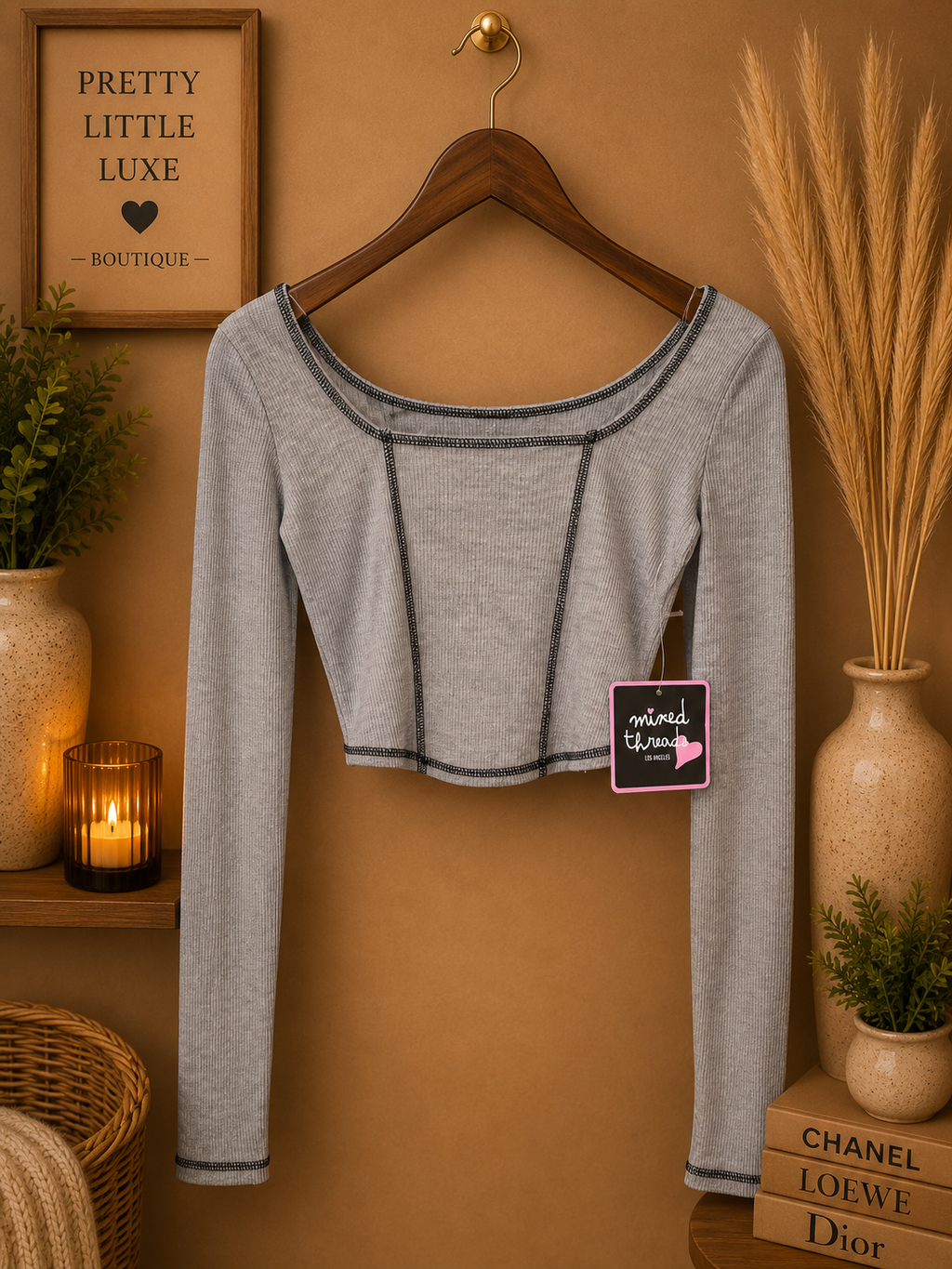 Mixed Threads Women's Grey Crop-top XS