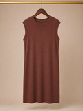 A New Day Ribbed Sleeveless Shift Sweater Dress - Chocolate Brown (Large)