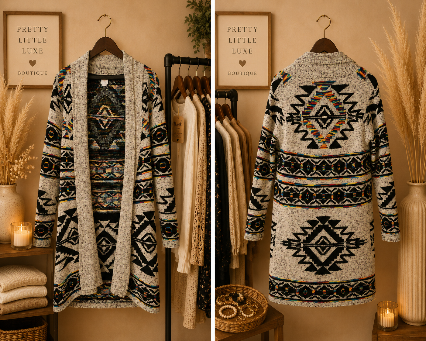 Northern Angel Southwestern Aztec Print Duster Cardigan - Size Small