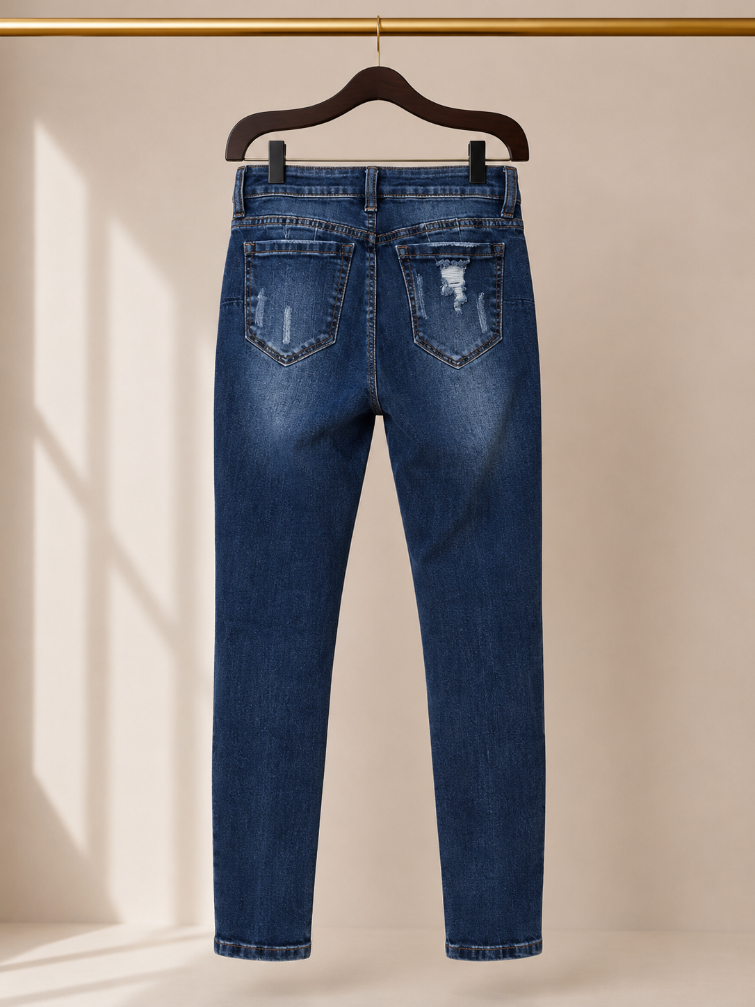 Wax Jean Butt I Love You 3-Button High-Waist Distressed Skinny Jeans - Dark Wash size 1
