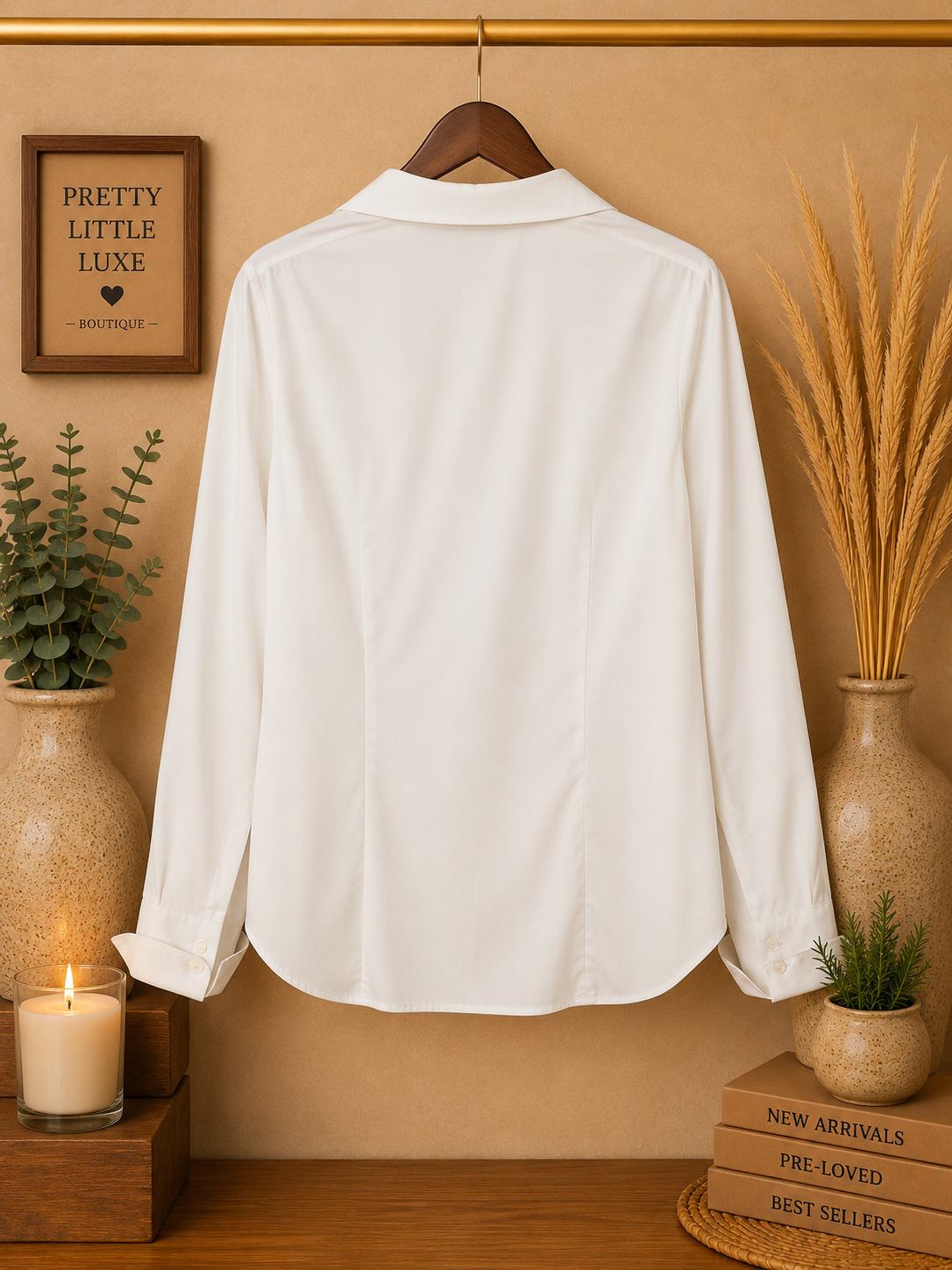 Jones New York Platinum Tailored Button-Down Blouse Off-White- size  (10P)