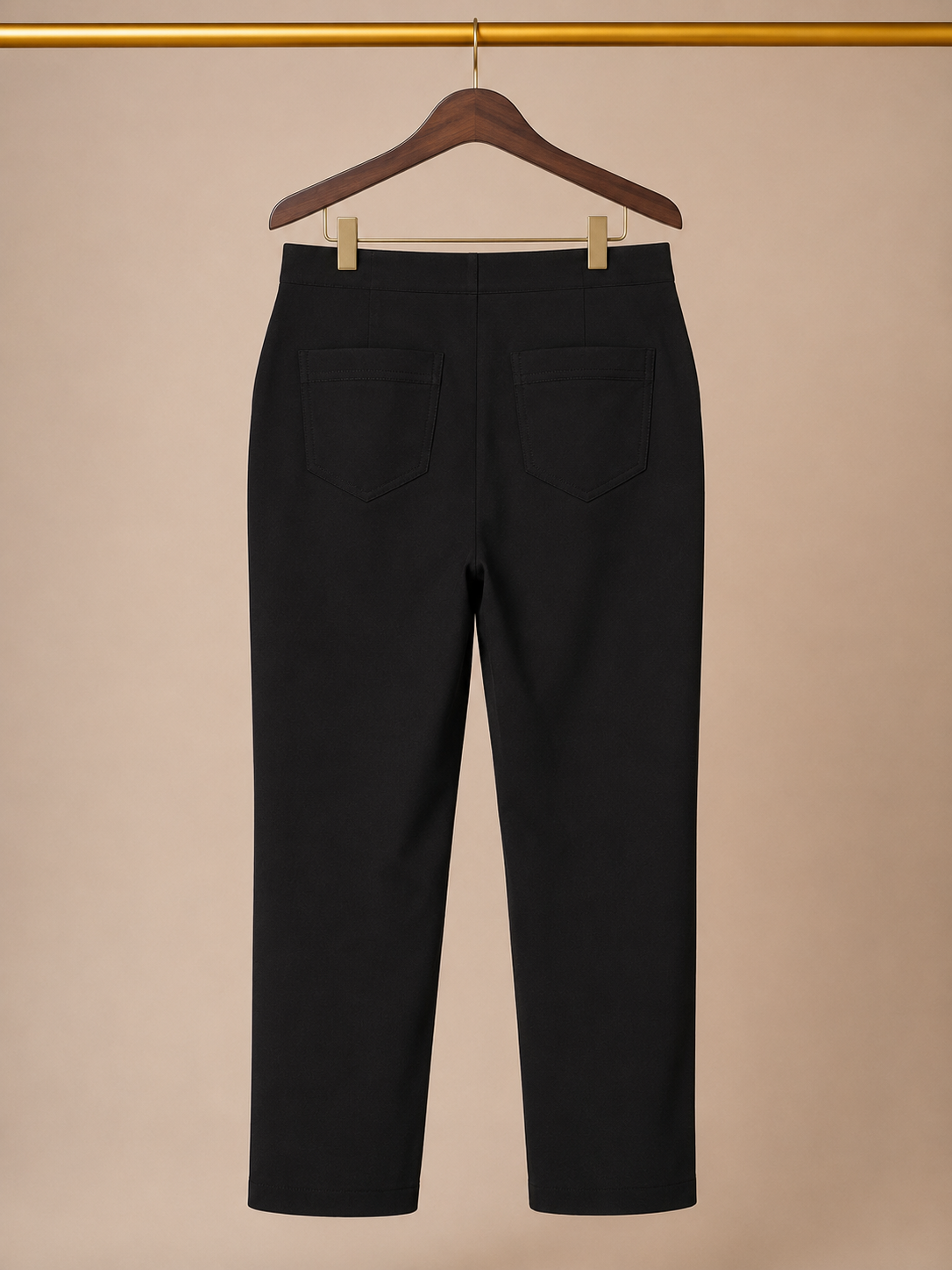 Style & Co High-Rise Cropped Straight-Leg Trousers - Solid Black (Medium)