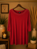 Cable & Gauge Red Studded Sleeve Tunic Top - Size XL