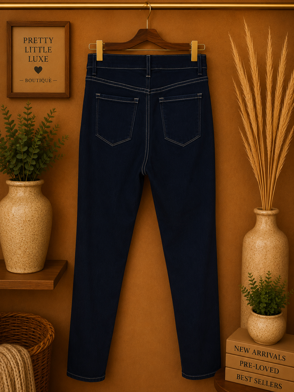 Nine West High Rise Cigarette Skinny Jeans Dark Wash Stretch Denim-Size 10