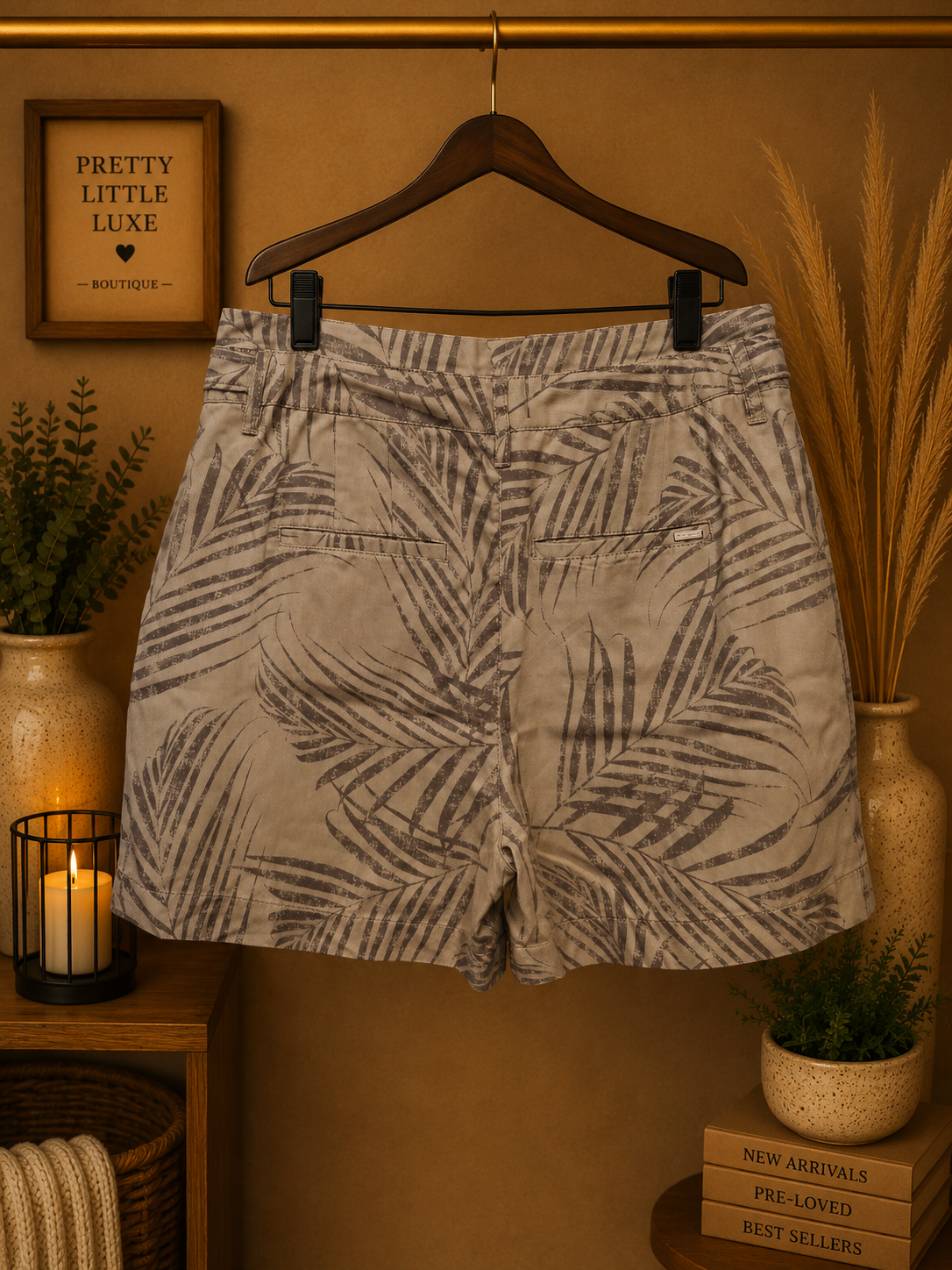 White House Black Market Palm Print Resort Shorts - Size 10