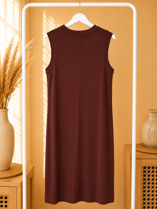 A New Day Burgundy Sleeveless Shift Dress Size Large