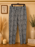 Ava & Grace Abstract Grid Print Pull-On Ankle Trousers - Black & White (10)