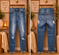 Fashion Nova High Waisted Distressed Skinny Jeans Medium Wash 0