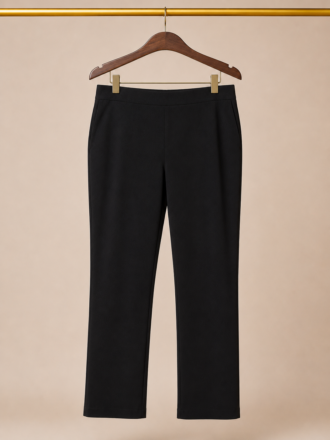 Style & Co High-Rise Cropped Straight-Leg Trousers - Solid Black (Medium)